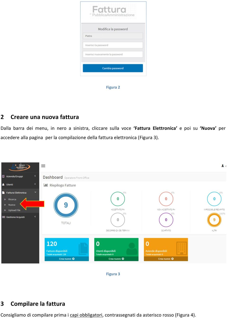 la compilazione della fattura elettronica (Figura 3).