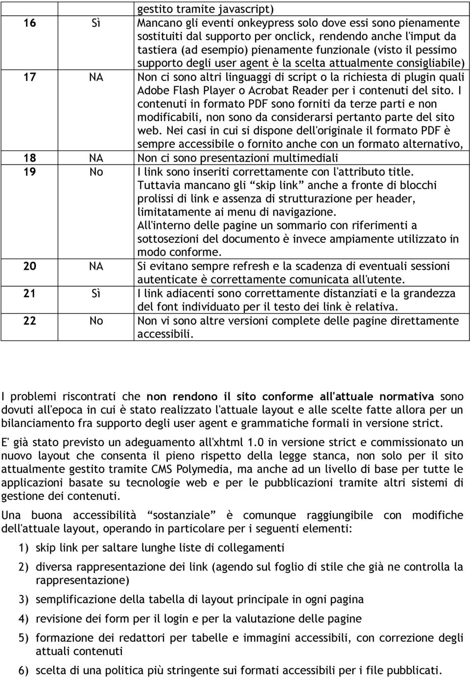 contenuti del sito. I contenuti in formato PDF sono forniti da terze parti e non modificabili, non sono da considerarsi pertanto parte del sito web.