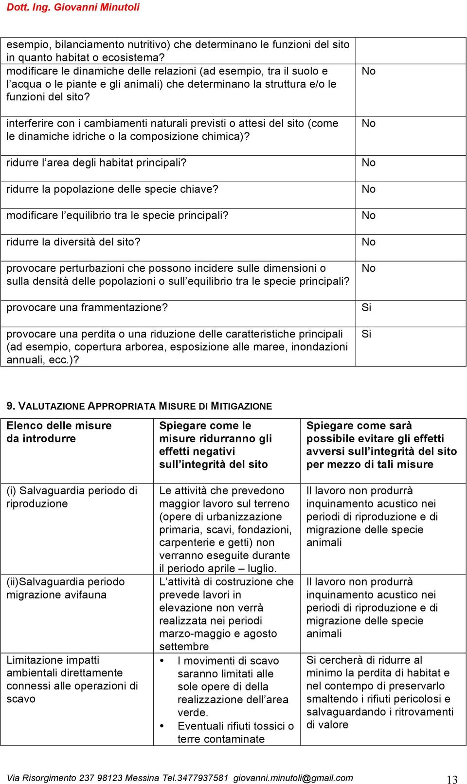 interferire con i cambiamenti naturali previsti o attesi del sito (come le dinamiche idriche o la composizione chimica)? ridurre l area degli habitat principali?