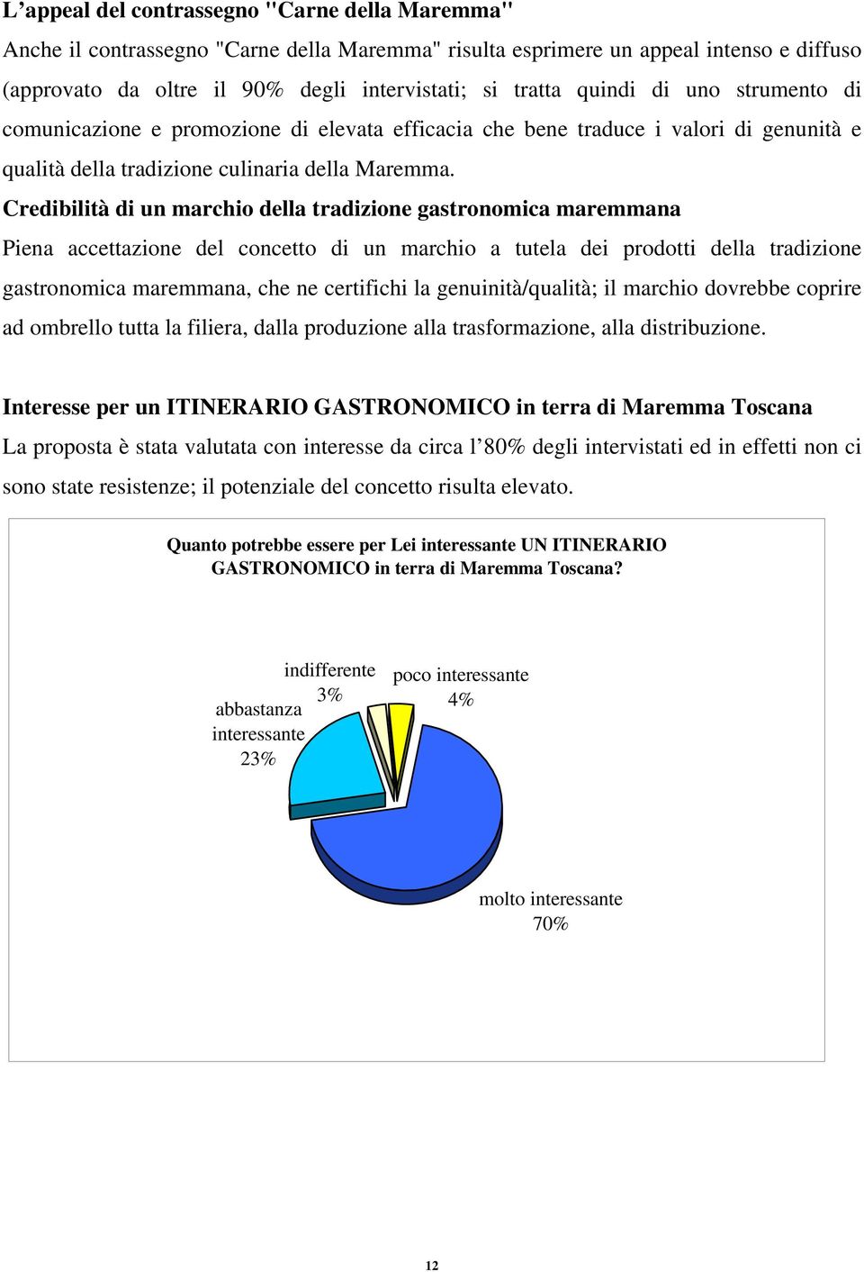 Credibilità di un marchio della tradizione gastronomica maremmana Piena accettazione del concetto di un marchio a tutela dei prodotti della tradizione gastronomica maremmana, che ne certifichi la