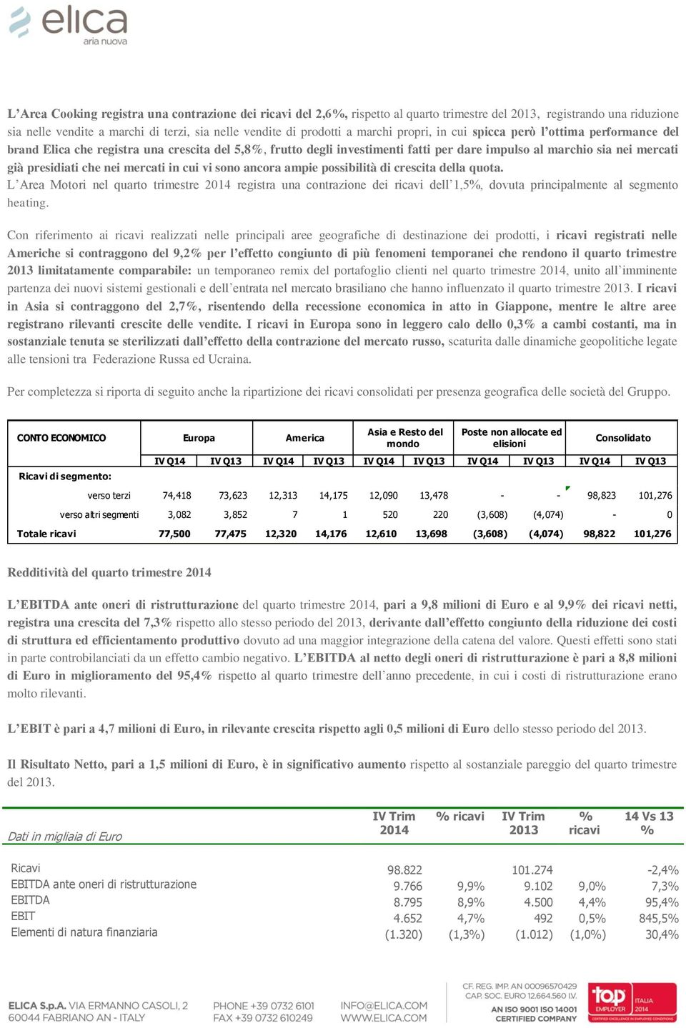 che nei mercati in cui vi sono ancora ampie possibilità di crescita della quota.