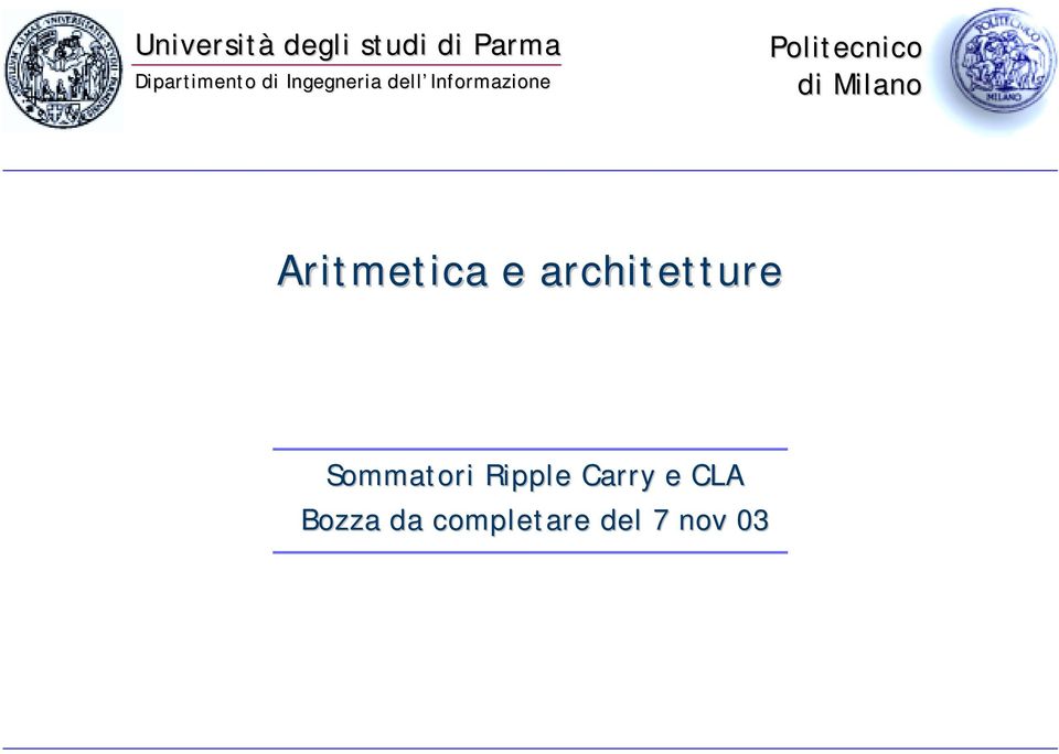 Mlano Artmetca e archtetture Sommator