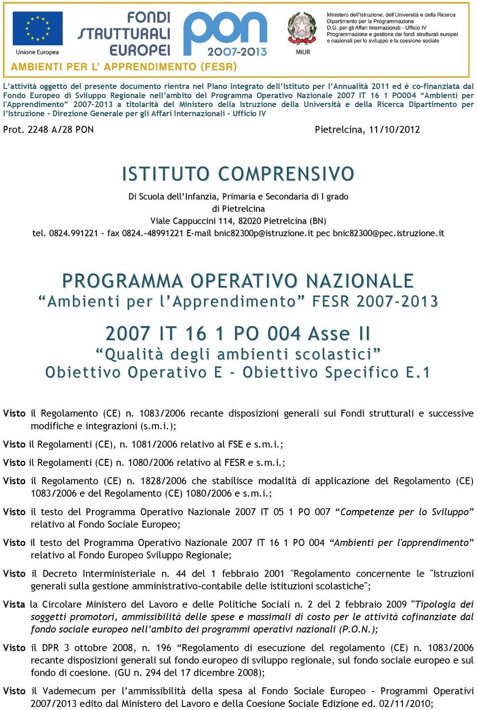 gli Affari Internazionali - Ufficio IV Prot.