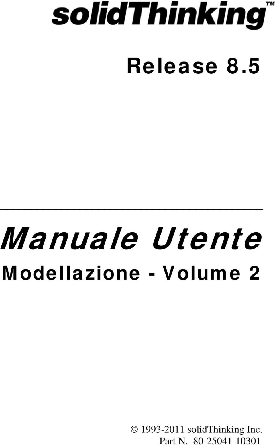 Modellazione - Volume 2