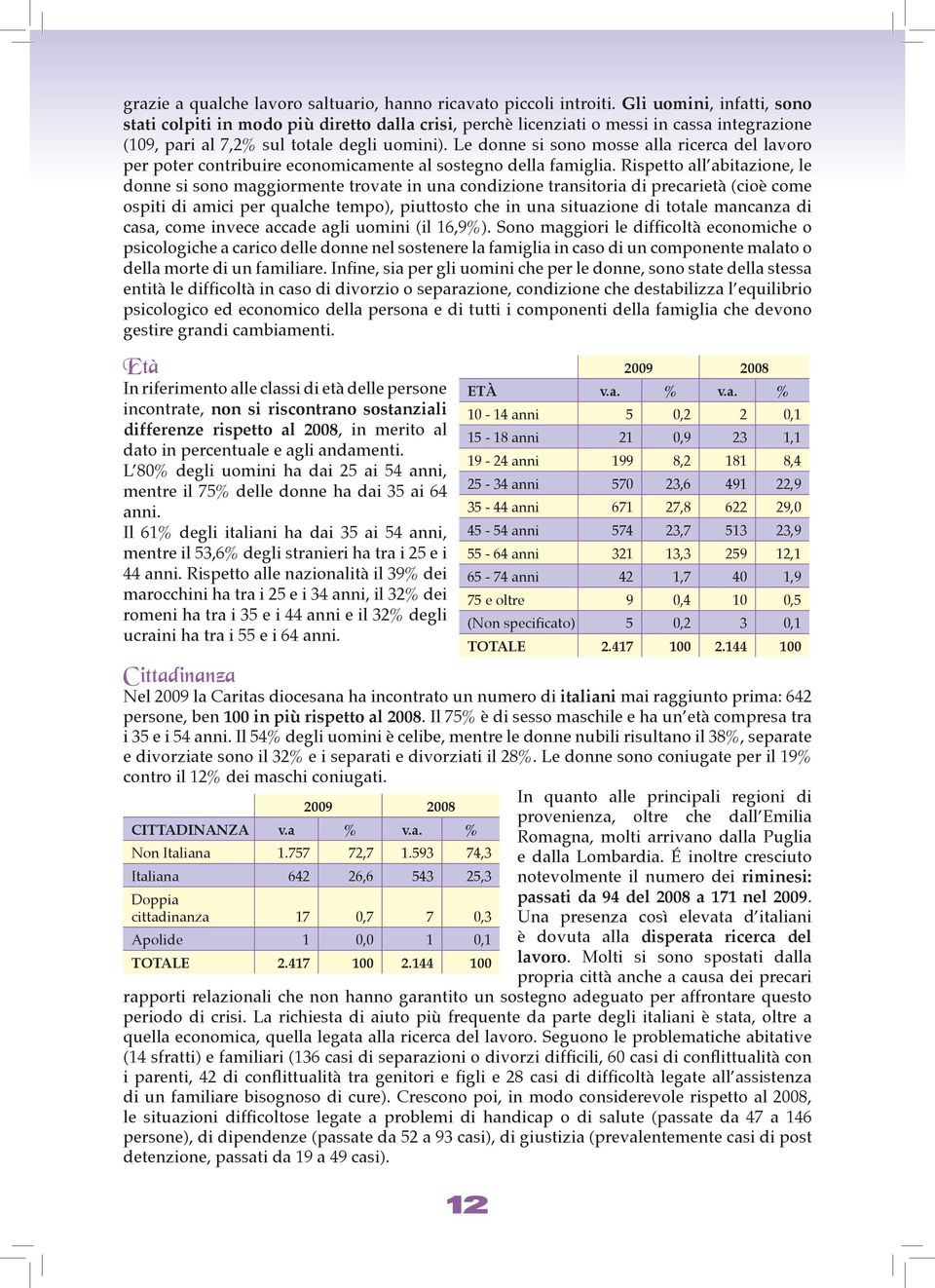 Le donne si sono mosse alla ricerca del lavoro per poter contribuire economicamente al sostegno della famiglia.