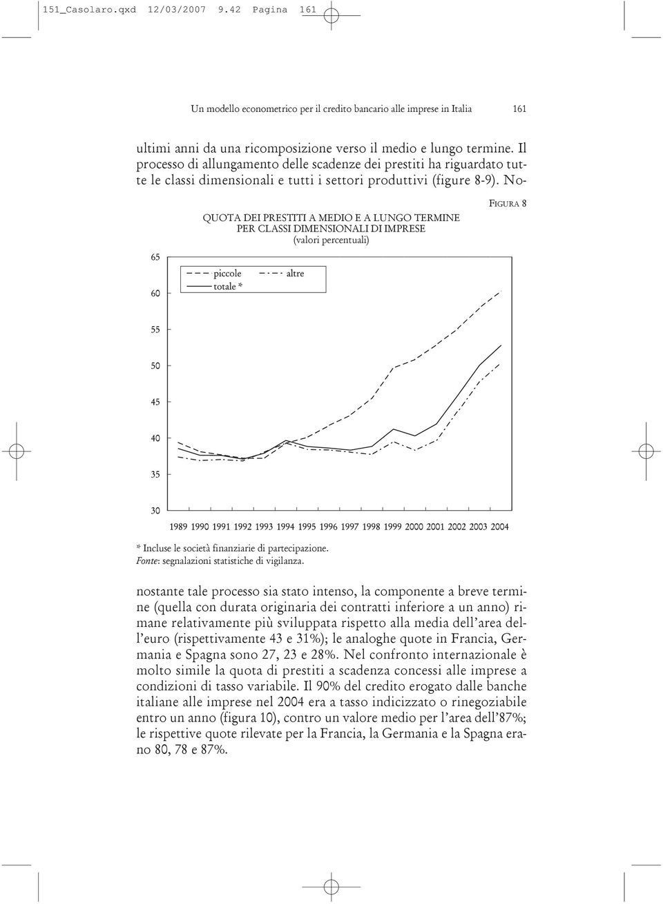 * Incluse le società finanziarie di partecipazione. Fonte: segnalazioni statistiche di vigilanza. ultimi anni da una ricomposizione verso il medio e lungo termine.