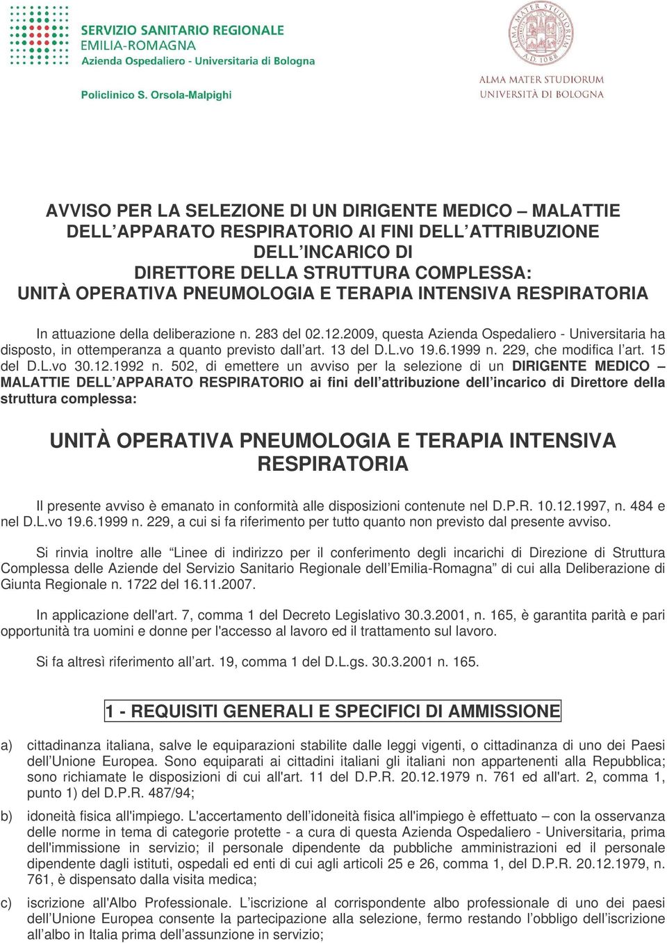 vo 19.6.1999 n. 229, che modifica l art. 15 del D.L.vo 30.12.1992 n.