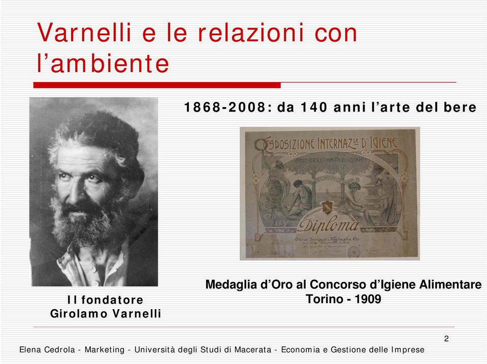 fondatore Girolamo Varnelli Medaglia d Oro