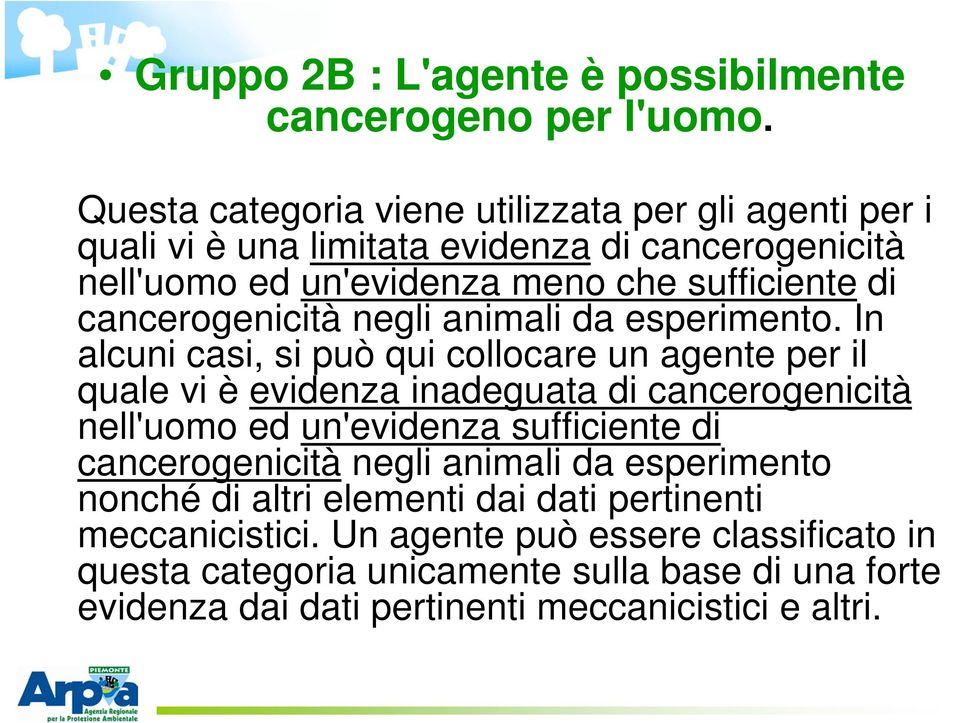cancerogenicità negli animali da esperimento.