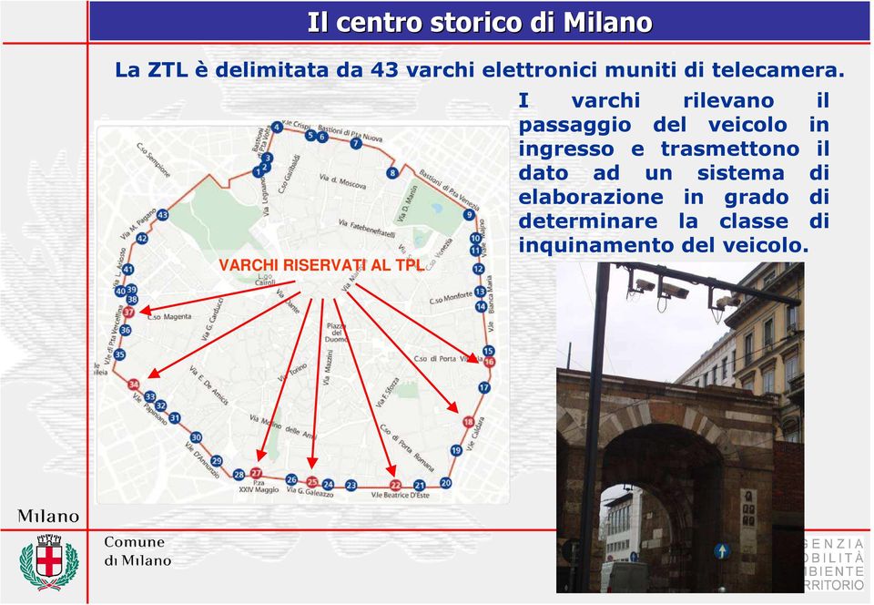 VARCHI RISERVATI AL TPL I varchi rilevano il passaggio del veicolo in