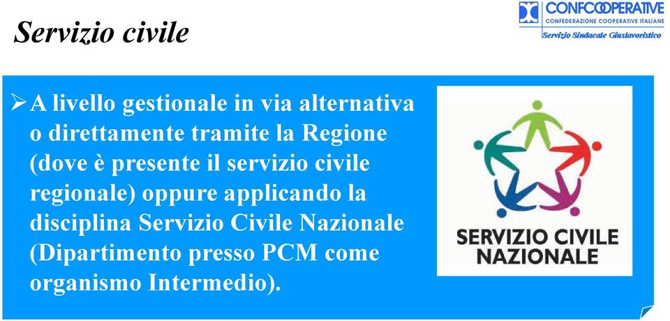 civile regionale) oppure applicando la disciplina Servizio