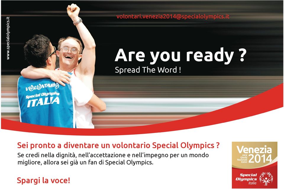 Sei pronto a diventare un volontario Special Olympics?