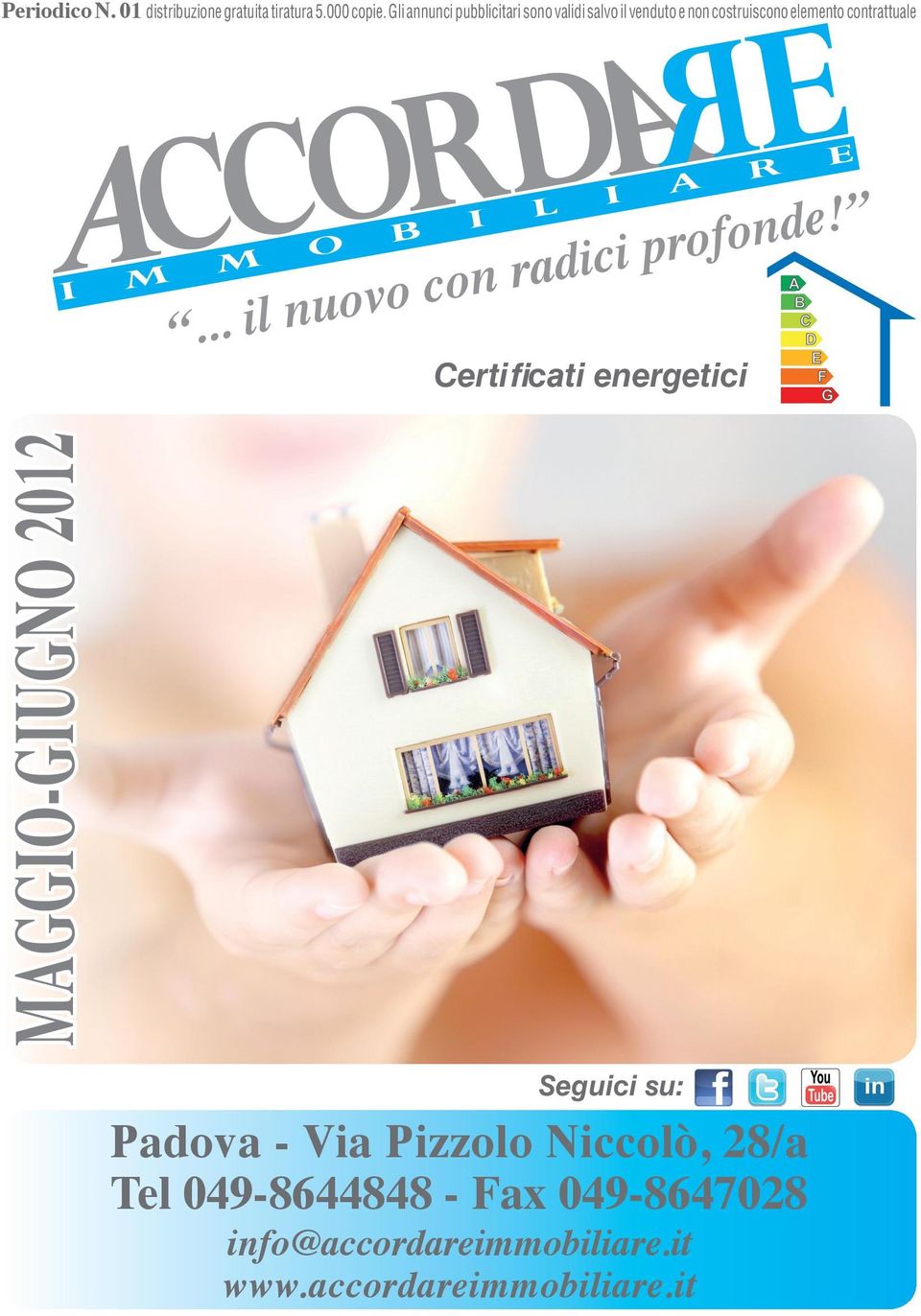 elemento contrattuale Certificati energetici MAGGIO-GIUGNO 2012 Seguici