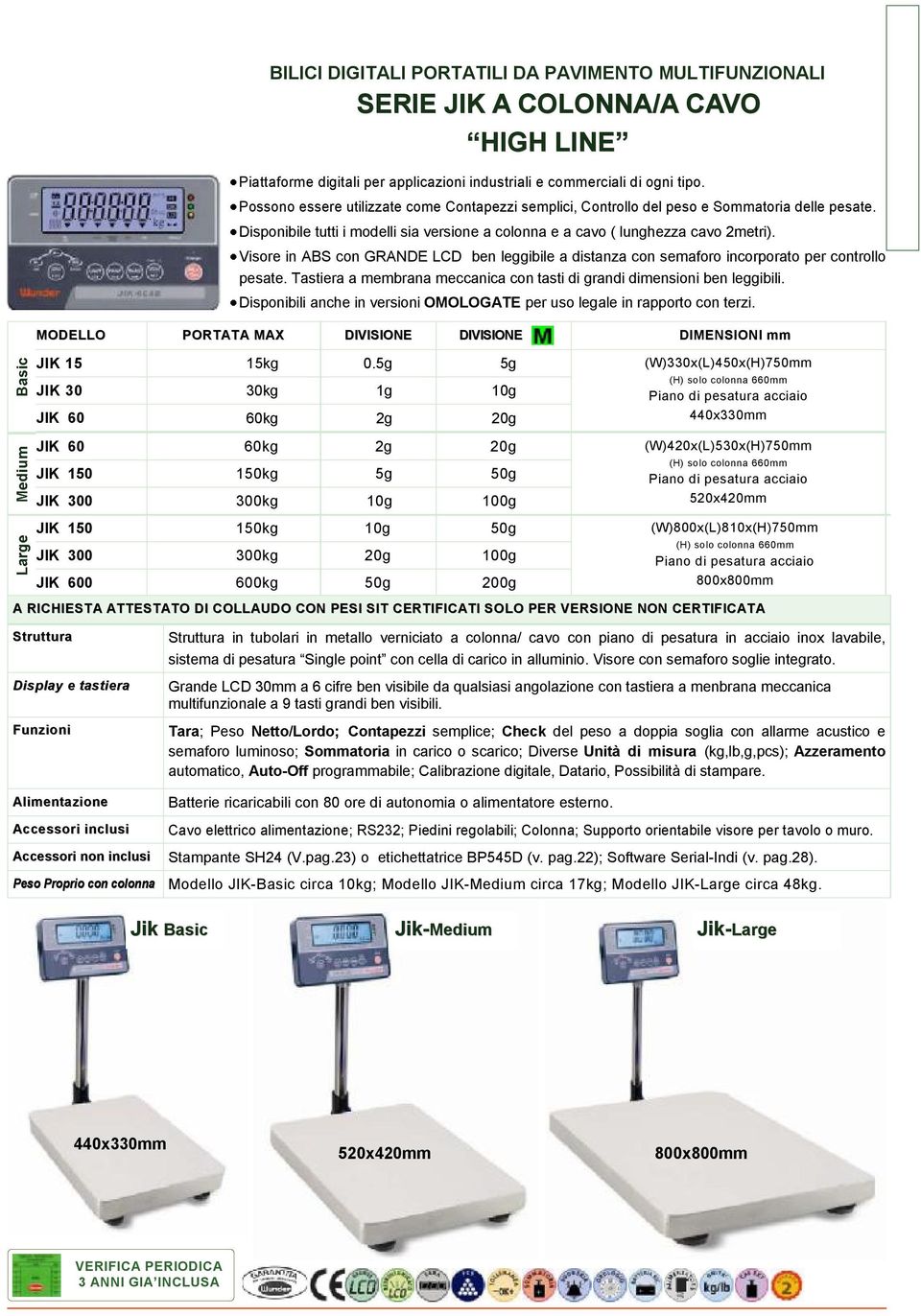 Visore in ABS con GRANDE LCD ben leggibile a distanza con semaforo incorporato per controllo pesate. Tastiera a membrana meccanica con tasti di grandi dimensioni ben leggibili.