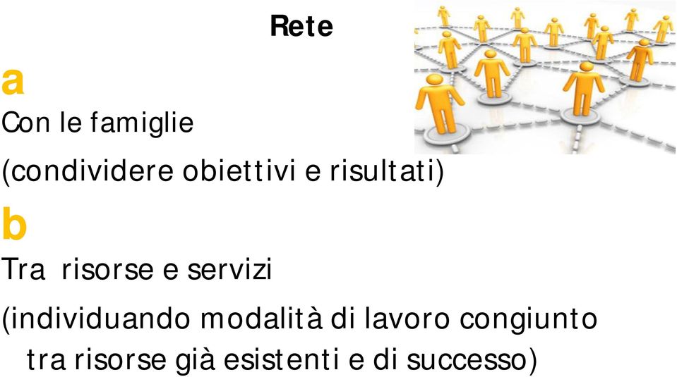 servizi (individuando modalità di lavoro