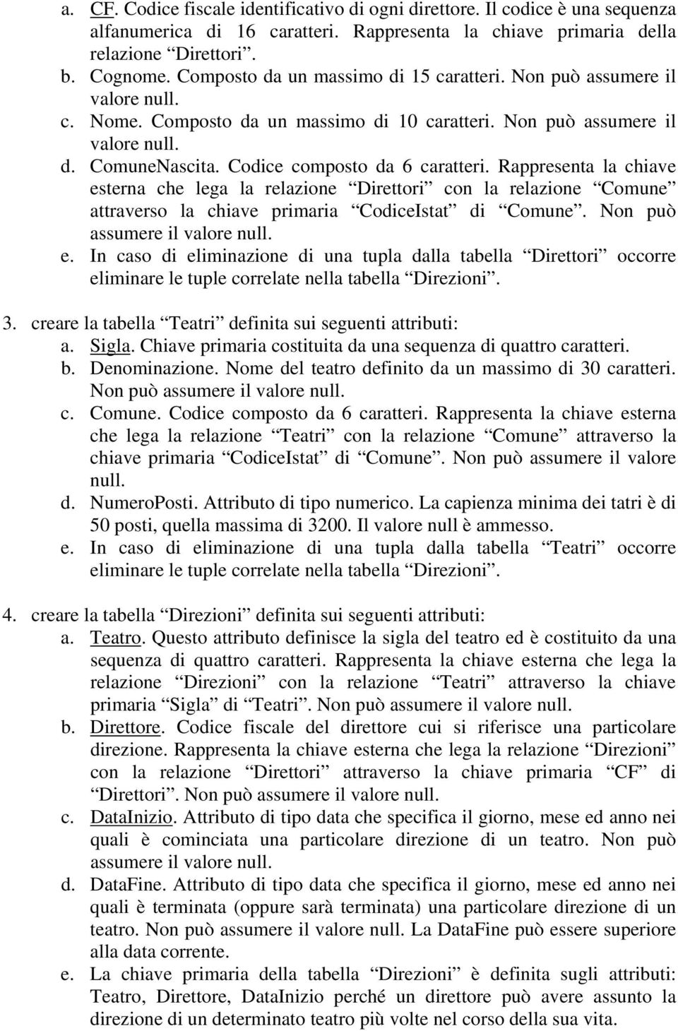 Codice composto da 6 caratteri. Rappresenta la chiave esterna che lega la relazione Direttori con la relazione Comune attraverso la chiave primaria CodiceIstat di Comune.