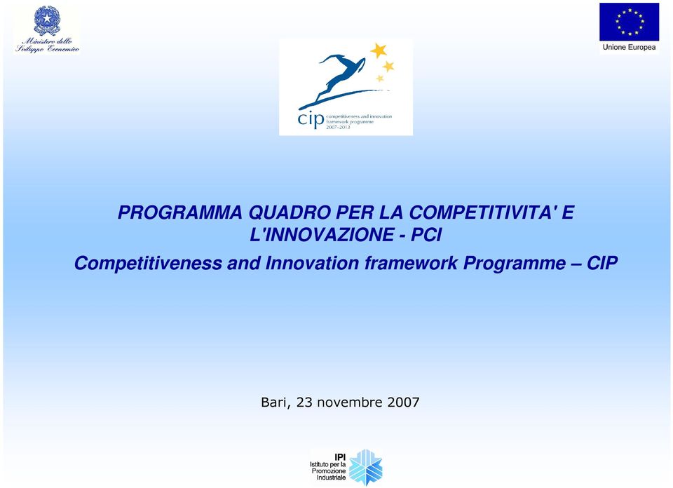 PCI Competitiveness and Innovation