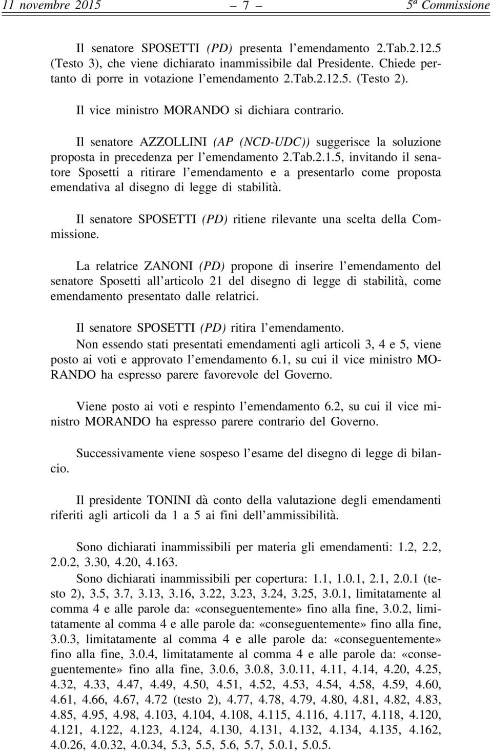 Il senatore AZZOLLINI (AP (NCD-UDC)) suggerisce la soluzione proposta in precedenza per l emendamento 2.Tab.2.1.