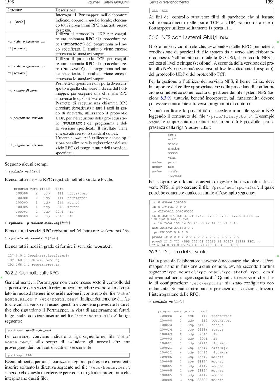 Utilizza il protocollo UDP per eseguire una chiamata RPC alla procedura zero ( NULLPROC ) del programma nel nodo specificato. Il risultato viene emesso attraverso lo standard output.