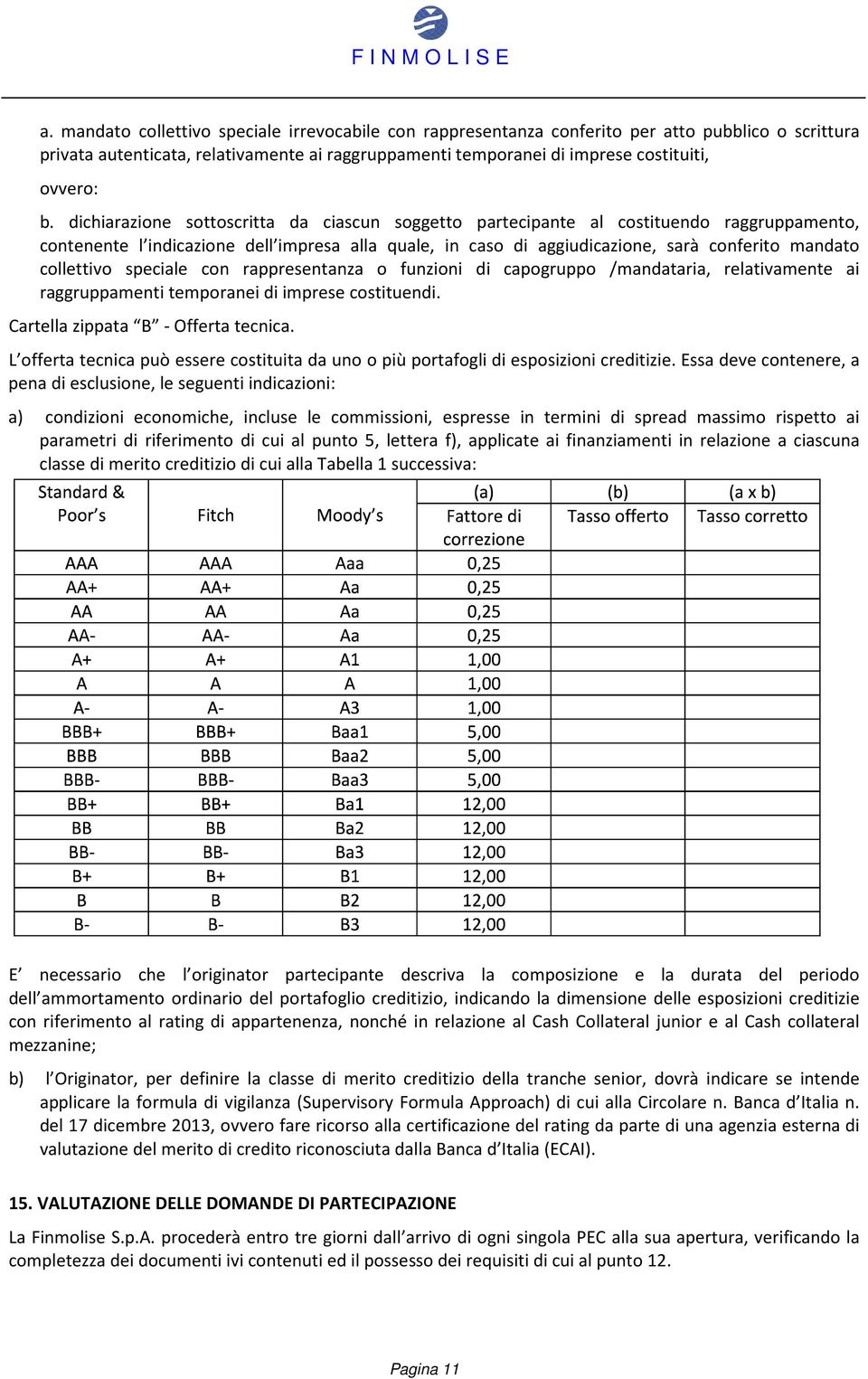 collettivo speciale con rappresentanza o funzioni di capogruppo /mandataria, relativamente ai raggruppamenti temporanei di imprese costituendi. Cartella zippata B - Offerta tecnica.