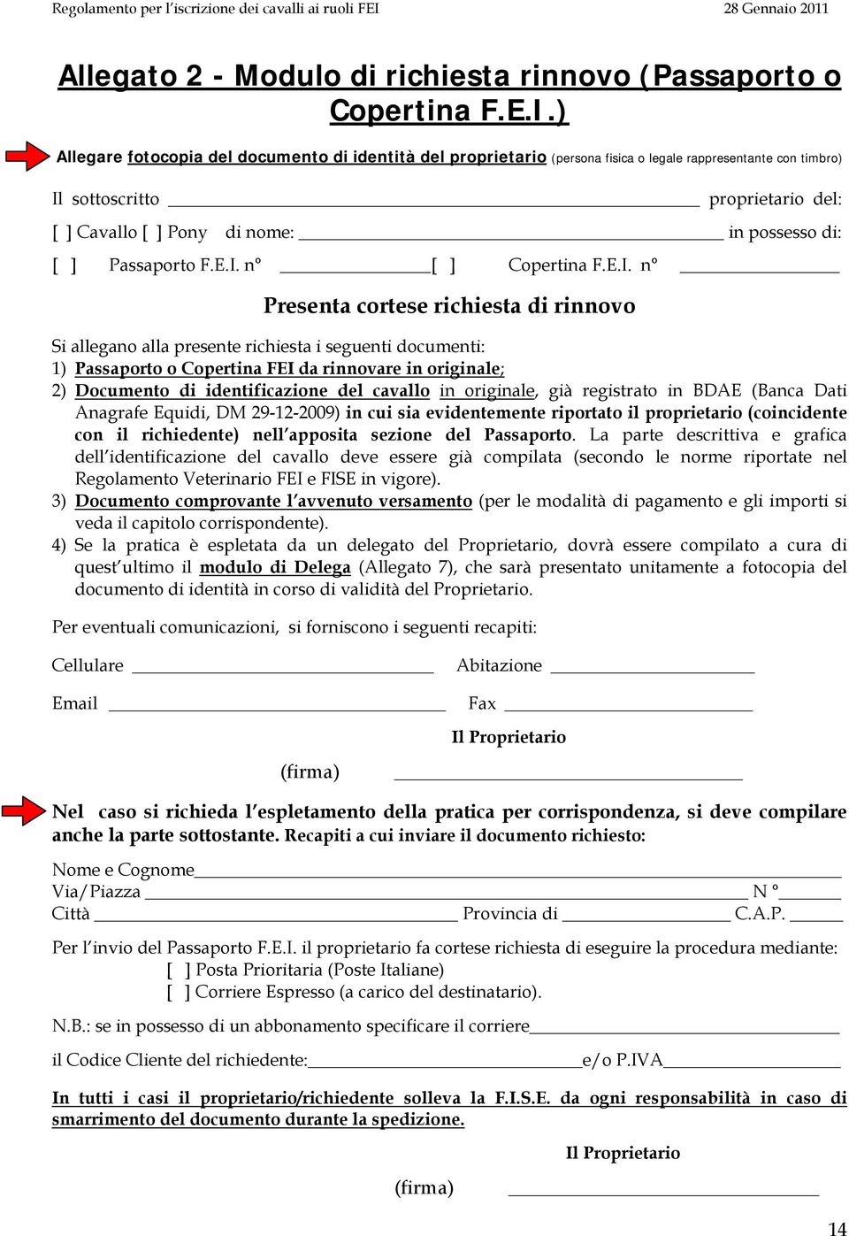 Passaporto F.E.I.