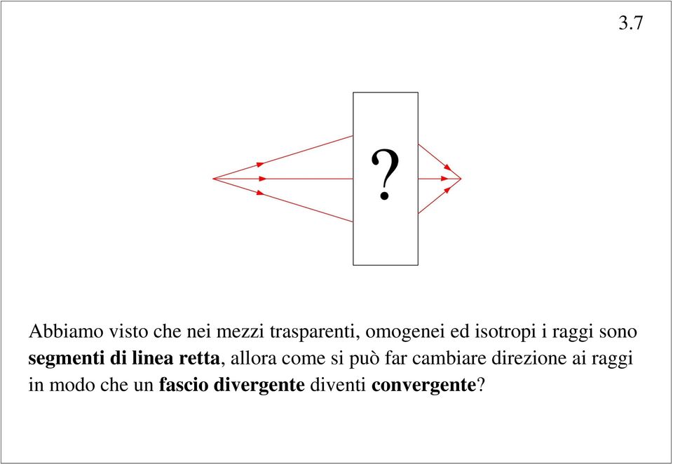 allora come si può far cambiare direzione ai raggi