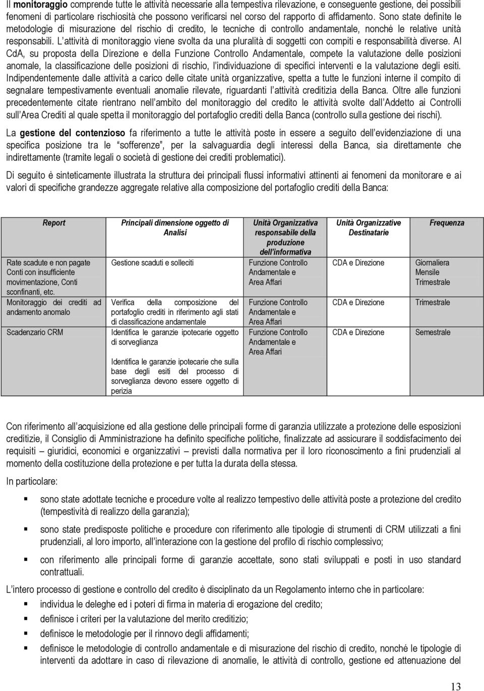 L attività di monitoraggio viene svolta da una pluralità di soggetti con compiti e responsabilità diverse.