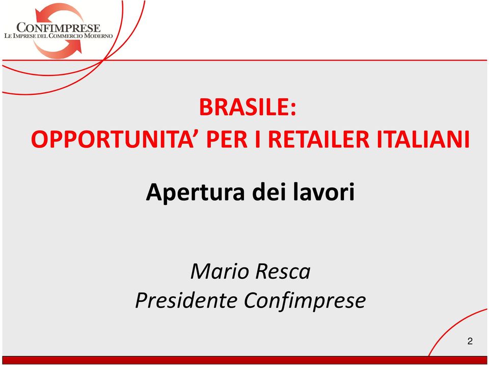 Apertura dei lavori Mario