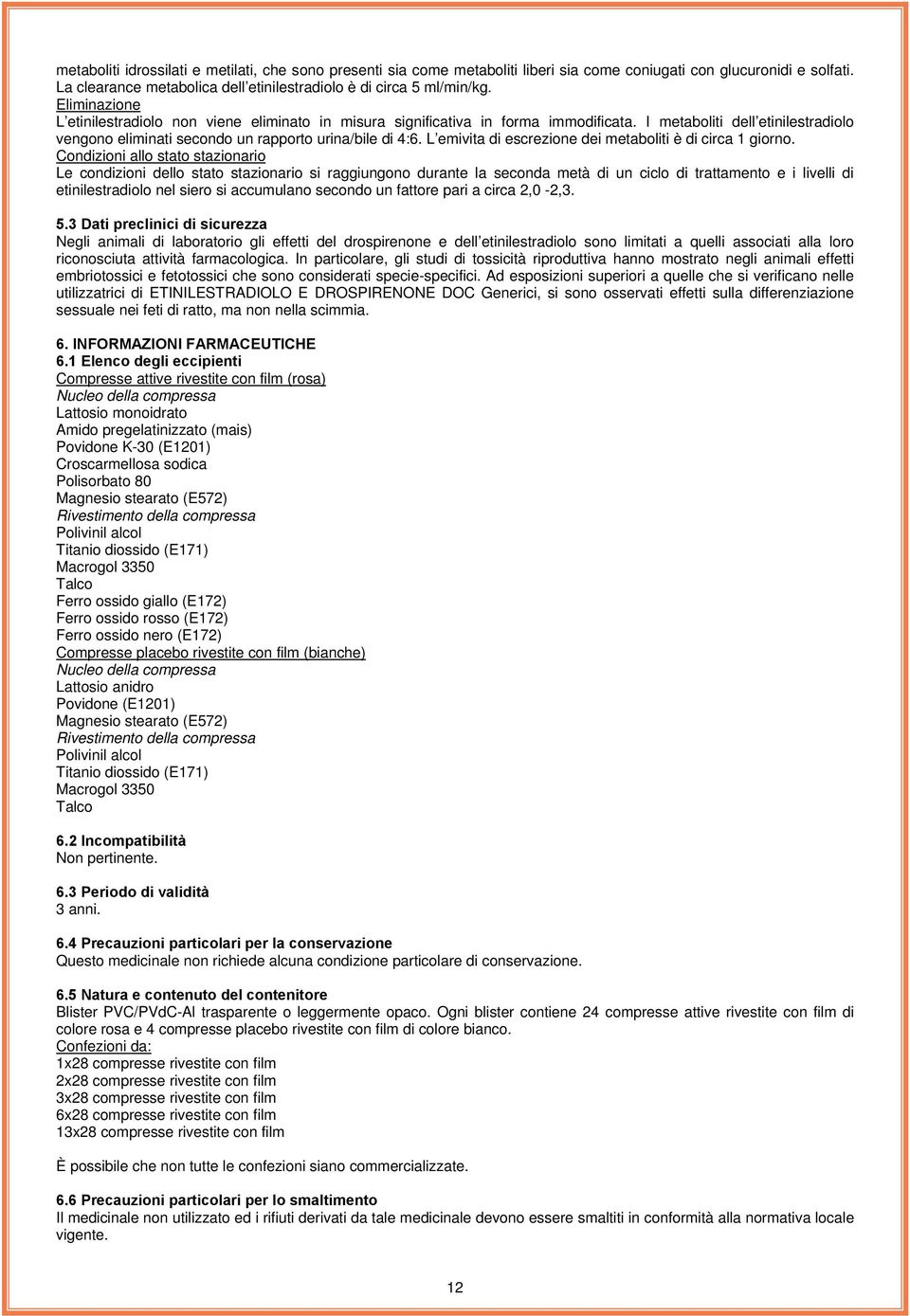 L emivita di escrezione dei metaboliti è di circa 1 giorno.