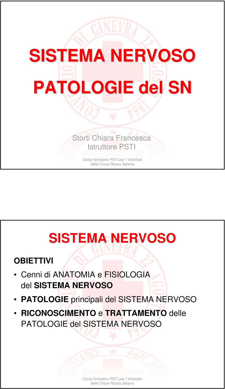 FISIOLOGIA del SISTEMA NERVOSO PATOLOGIE principali del SISTEMA