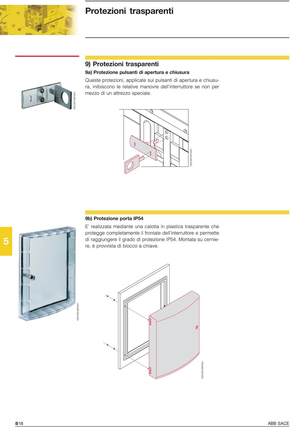 1SDC200167F0001 9b) Protezioe porta IP4 E realizzata mediate ua calotta i plastica trasparete che protegge completamete il frotale dell