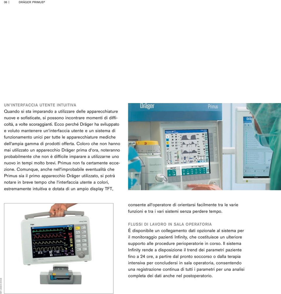 Coloro che non hanno mai utilizzato un apparecchio Dräger prima d ora, noteranno probabilmente che non è difficile imparare a utilizzarne uno nuovo in tempi molto brevi.