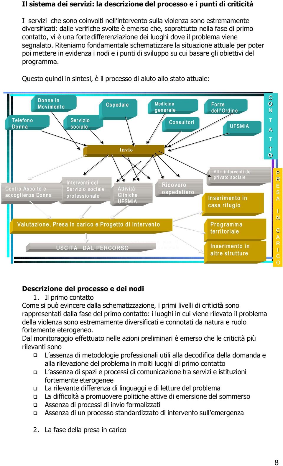 Riteniamo fondamentale schematizzare la situazione attuale per poter poi mettere in evidenza i nodi e i punti di sviluppo su cui basare gli obiettivi del programma.