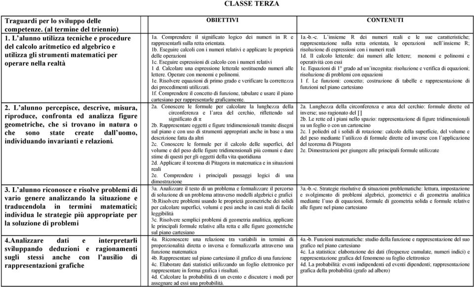 L alunno percepisce, descrive, misura, riproduce, confronta ed analizza figure geometriche, che si trovano in natura o che sono state create dall uomo, individuando invarianti e relazioni. 3.