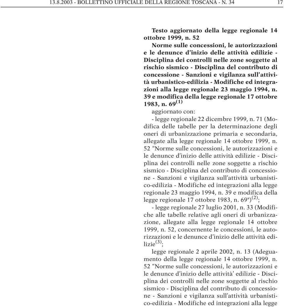 concessione - Sanzioni e vigilanza sull attività urbanistico-edilizia - Modifiche ed integrazioni alla legge regionale 23 maggio 1994, n. 39 e modifica della legge regionale 17 ottobre 1983, n.