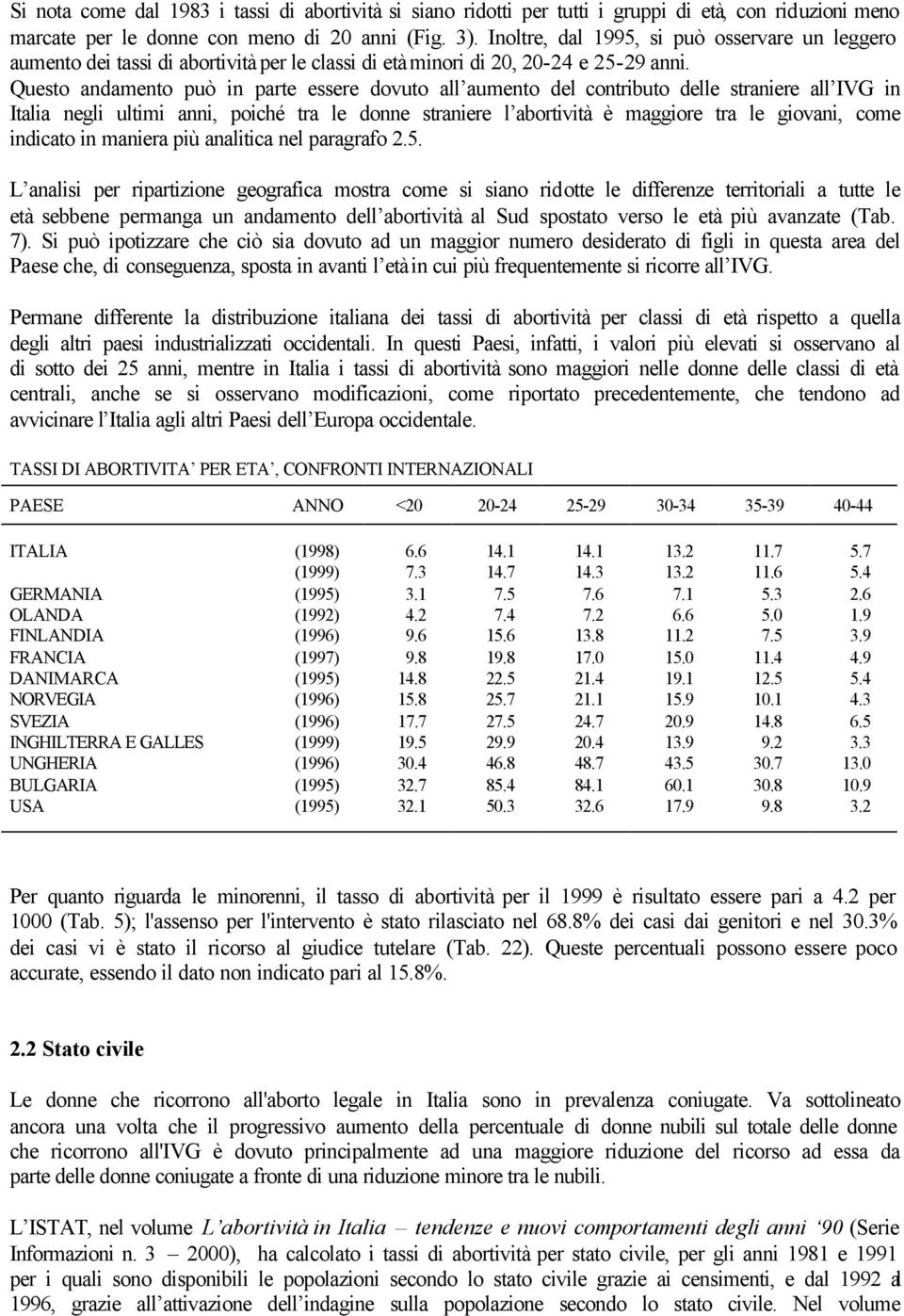 Questo andamento può in parte essere dovuto all aumento del contributo delle straniere all IVG in Italia negli ultimi anni, poiché tra le donne straniere l abortività è maggiore tra le giovani, come