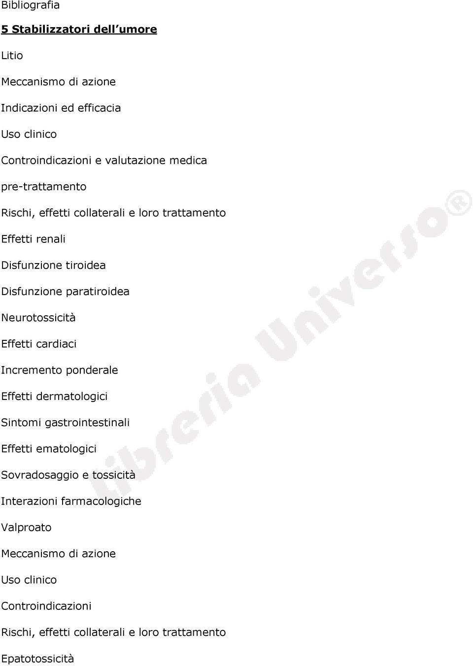 paratiroidea Neurotossicità Effetti cardiaci Incremento ponderale Effetti dermatologici