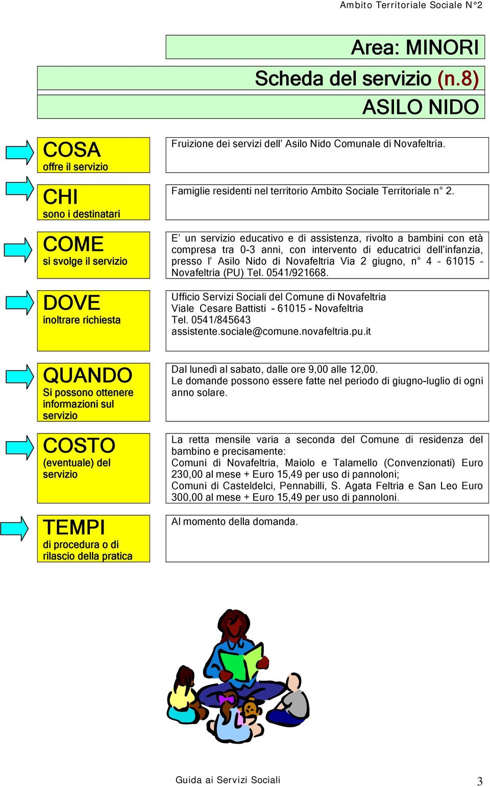 (PU) Tel. 0541/921668. Ufficio Servizi Sociali del Comune di Novafeltria Viale Cesare Battisti - 61015 - Novafeltria Tel. 0541/845643 assistente.sociale@comune.novafeltria.pu.