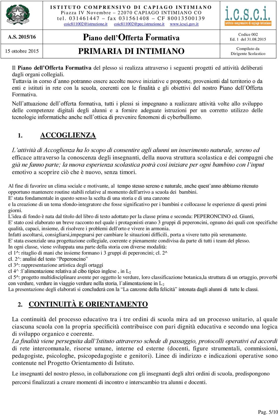 nostro Piano dell Offerta Formativa.