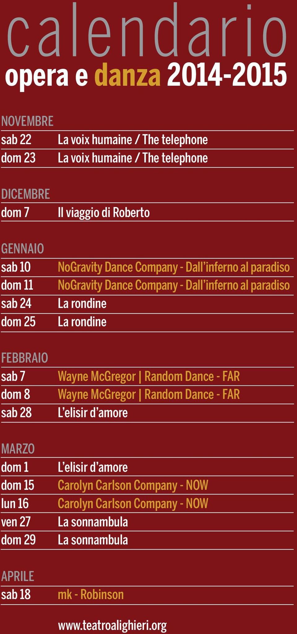 inferno al paradiso NoGravity Dance Company - Dall inferno al paradiso La rondine La rondine Wayne McGregor Random Dance - FAR Wayne McGregor Random Dance -