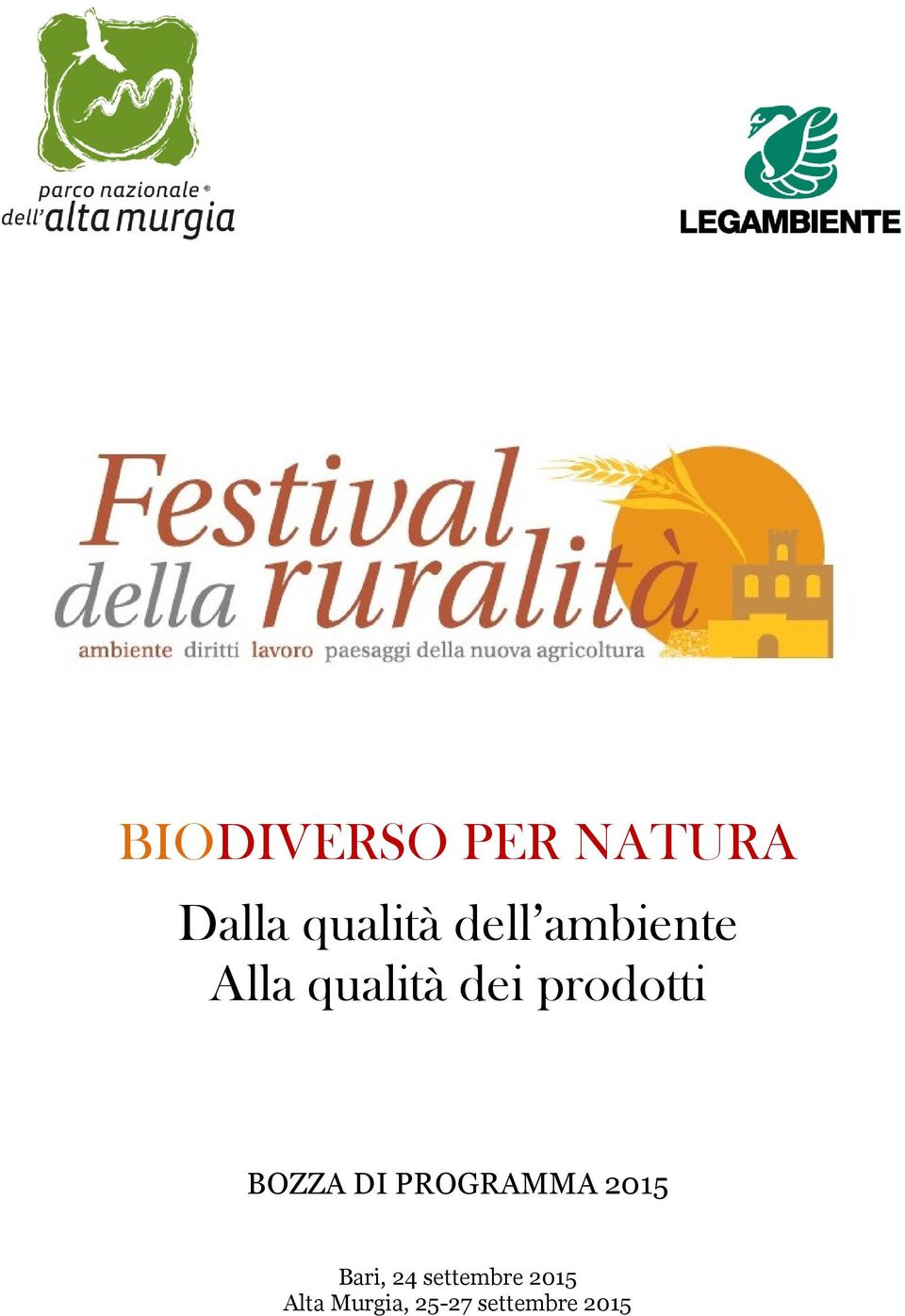 BOZZA DI PROGRAMMA 2015 Bari, 24