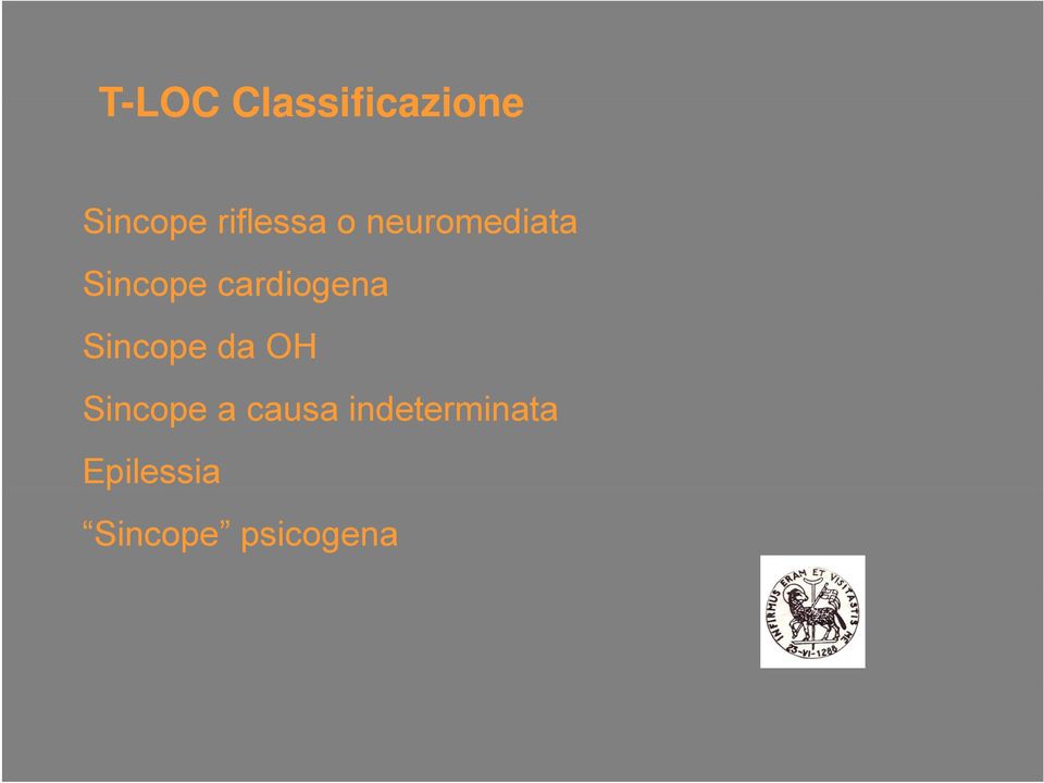 cardiogena Sincope da OH Sincope a