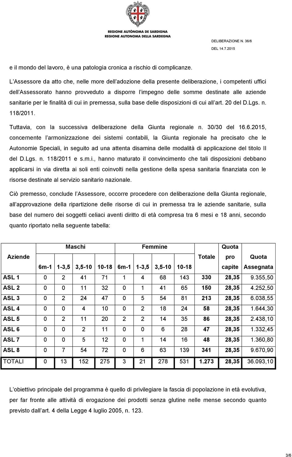 per le finalità di cui in premessa, sulla base delle disposizioni di cui all art. 20 del D.Lgs. n. 118/2011. Tuttavia, con la successiva deliberazione della Giunta regionale n. 30/30 del 16.