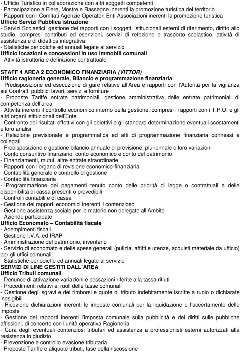 diritto allo studio, compresi contributi ed esenzioni, servizi di refezione e trasporto scolastico, attività di assistenza e di didattica integrativa Ufficio locazioni e concessioni in uso immobili