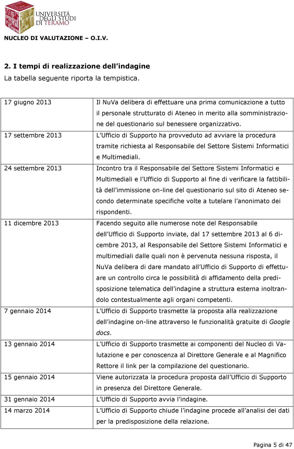 17 settembre 2013 L Ufficio di Supporto ha provveduto ad avviare la procedura tramite richiesta al Responsabile del Settore Sistemi Informatici e Multimediali.