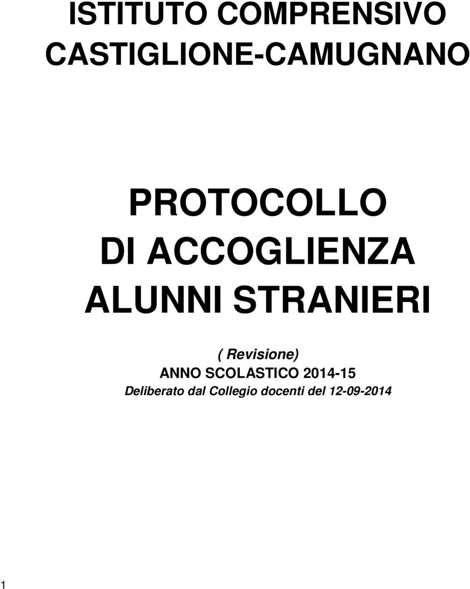 ( Revisione) ANNO SCOLASTICO 2014-15