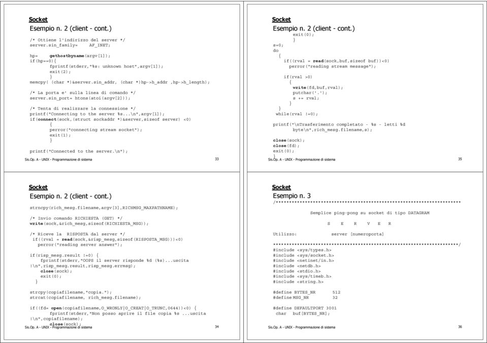 sin_addr, ( *)hp->h_addr,hp->h_length); /* La porta e' sulla linea di comando */ server.sin_port= htons(atoi(argv[2])); /* Tenta di realizzare la connessione */ prf("connecting to the server %s.