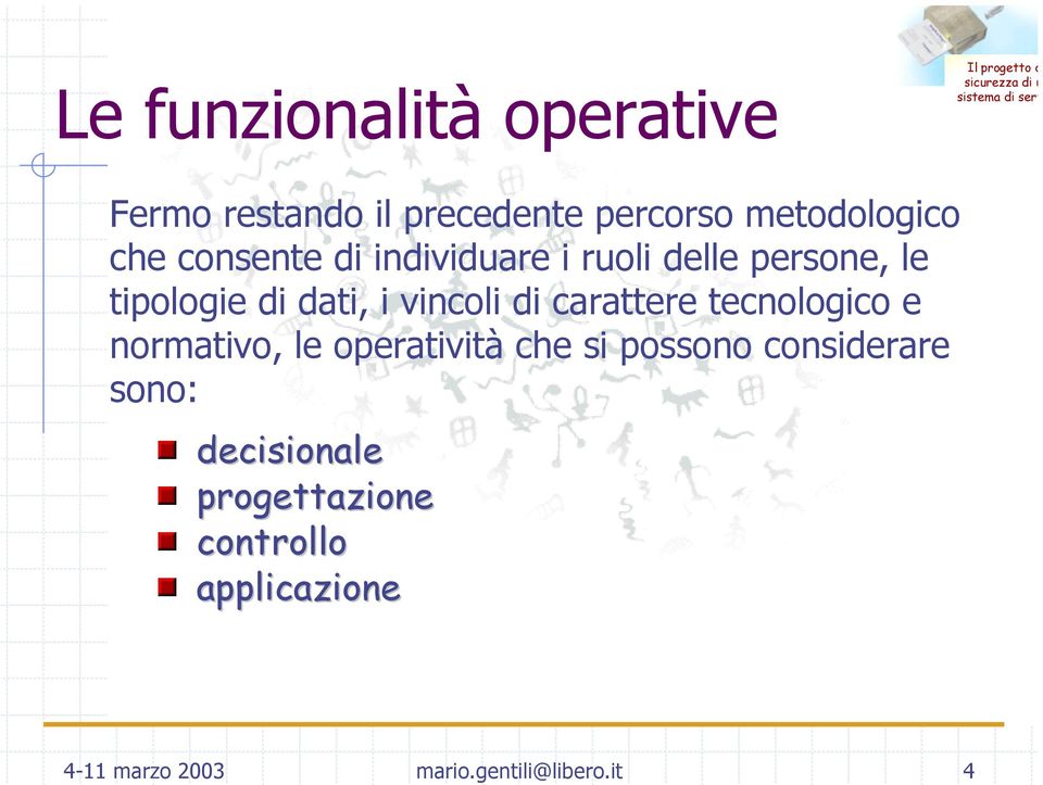 che consente di individuare i ruoli delle persone, le tipologie di dati, i vincoli