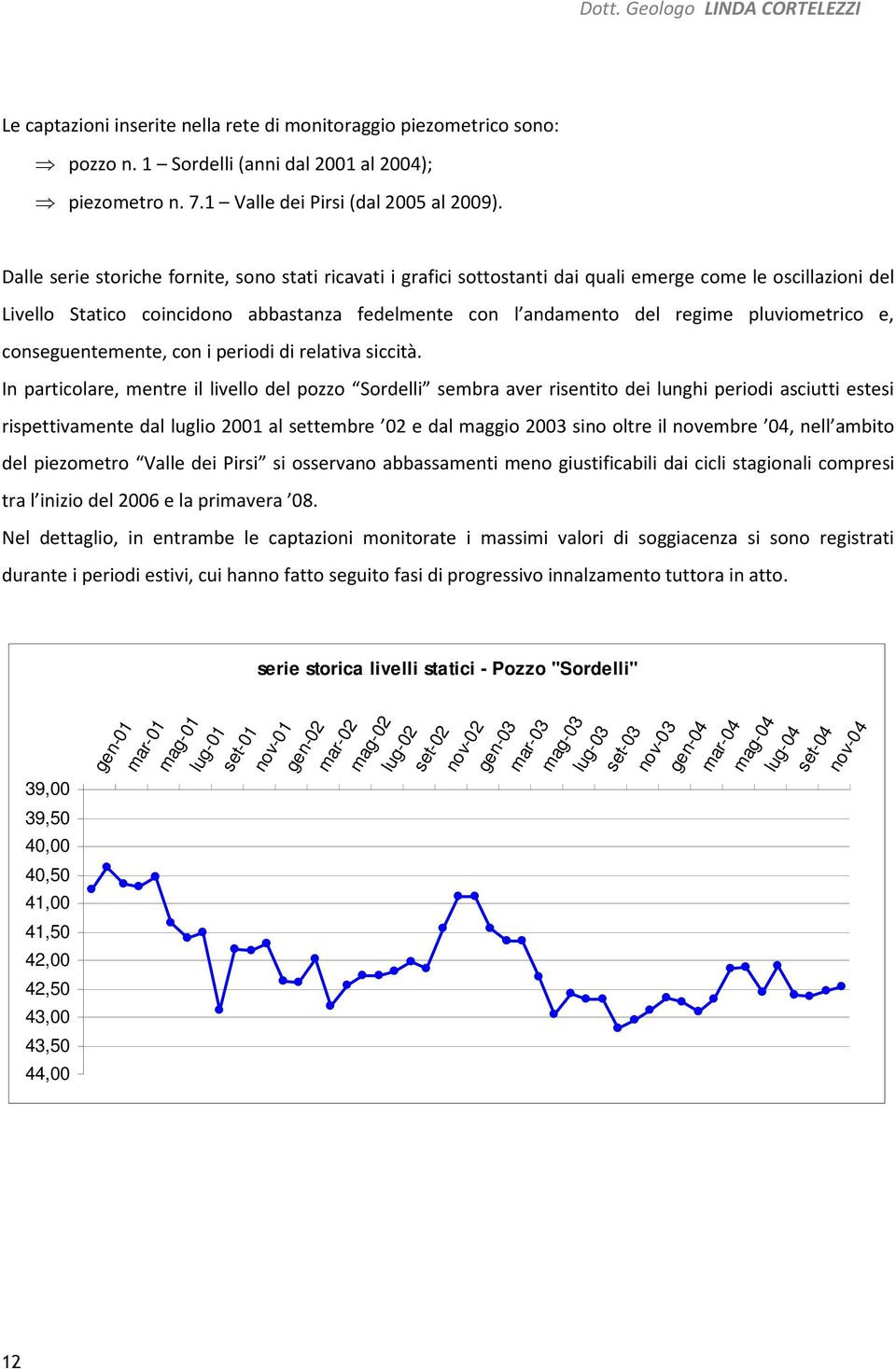 pluviometrico e, conseguentemente, con i periodi di relativa siccità.