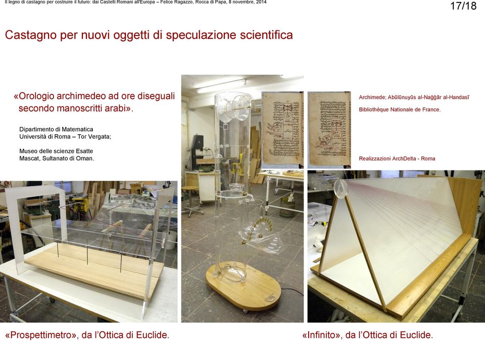 Dipartimento di Matematica Università di Roma Tor Vergata; Museo delle scienze Esatte Mascat, Sultanato di